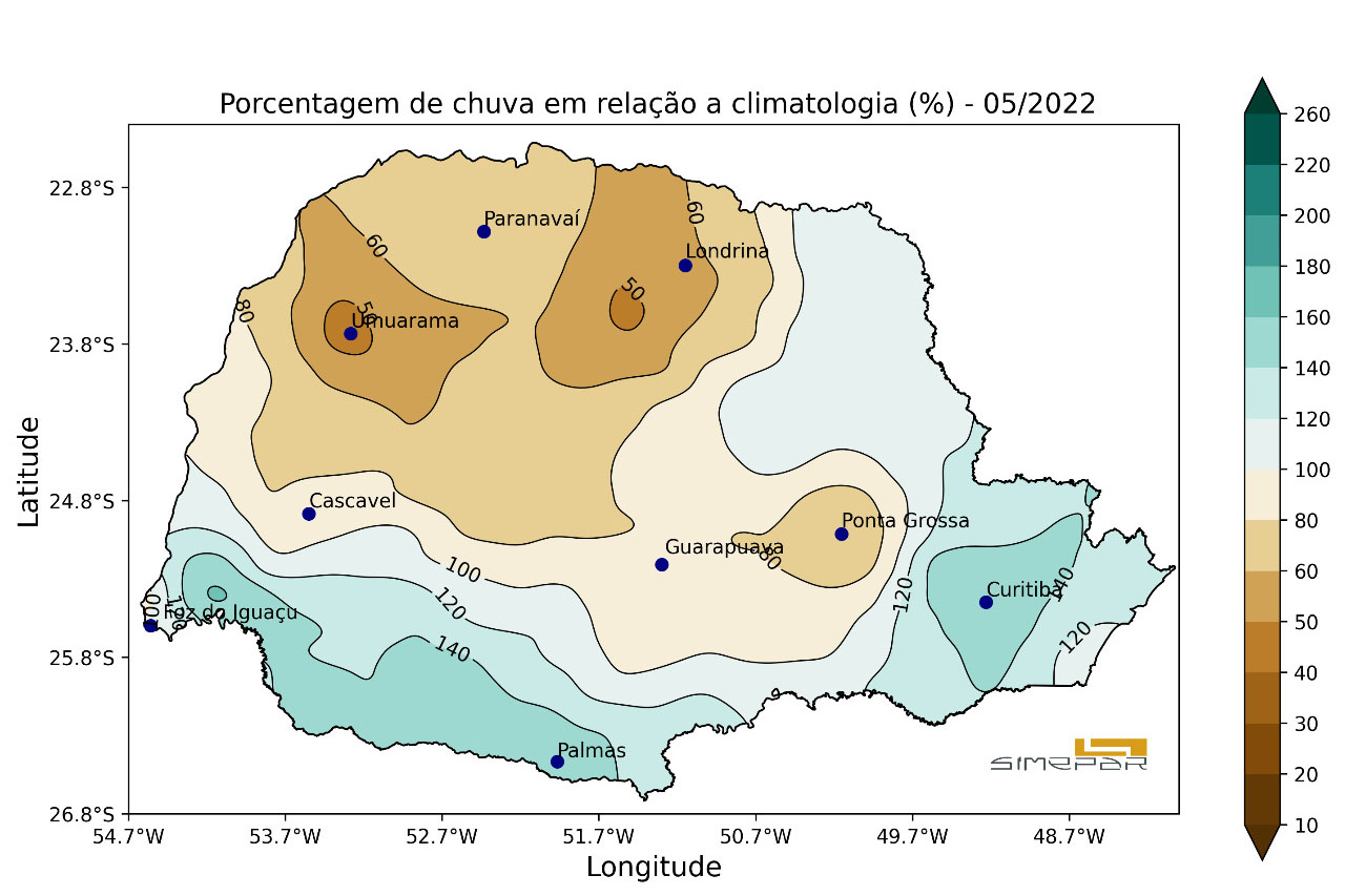 Maio encerra com chuvas volumosas no Sul do Estado