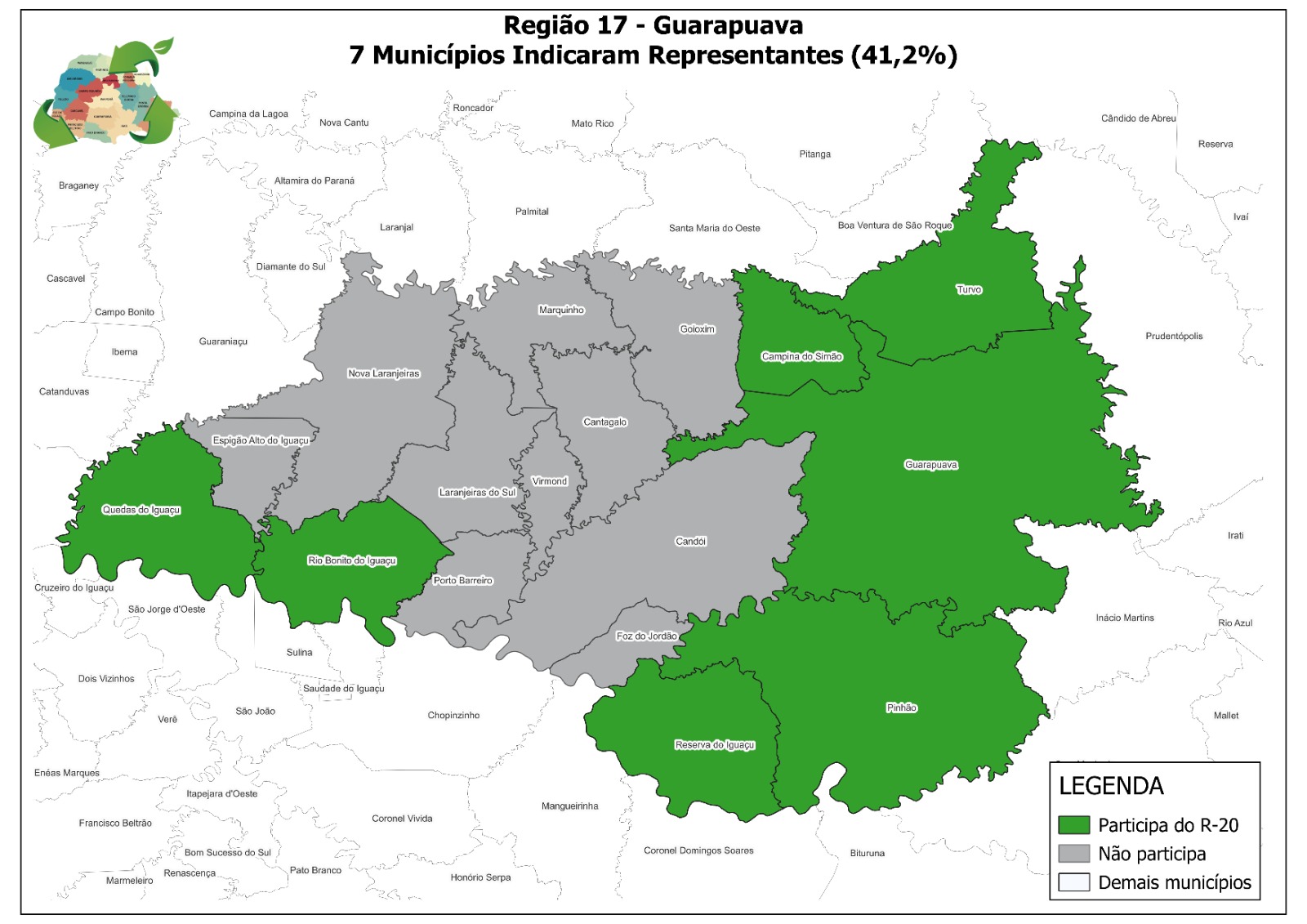 Mapa da região de Guarapuava