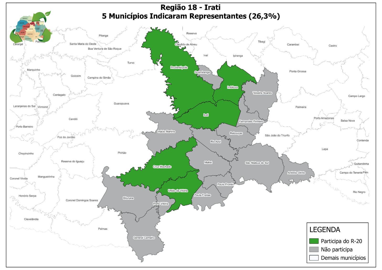 Mapa da região de Irati