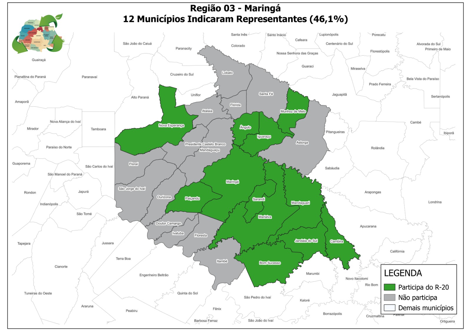 Mapa de região de Maringá