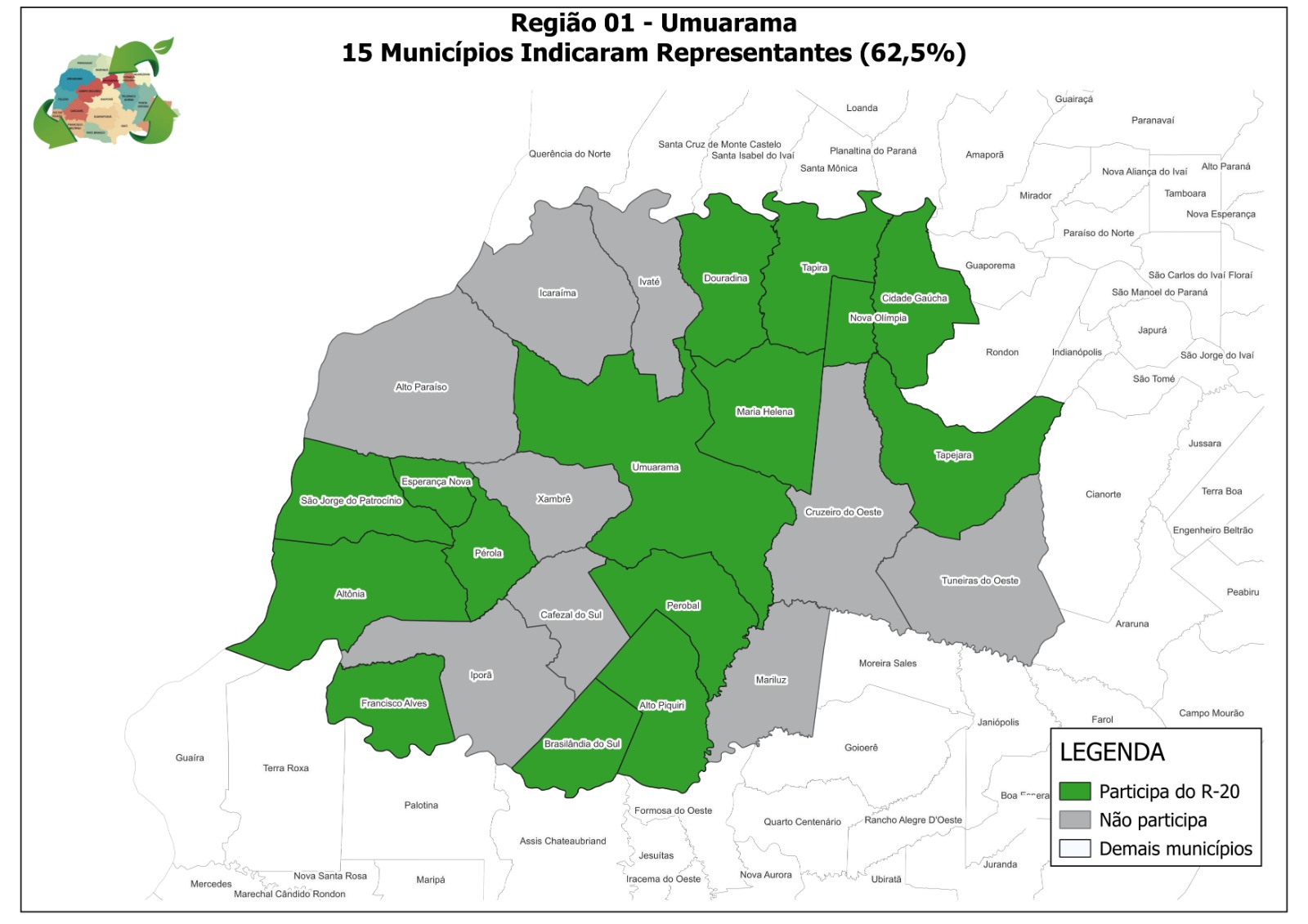 Mapa da região de Umuarama