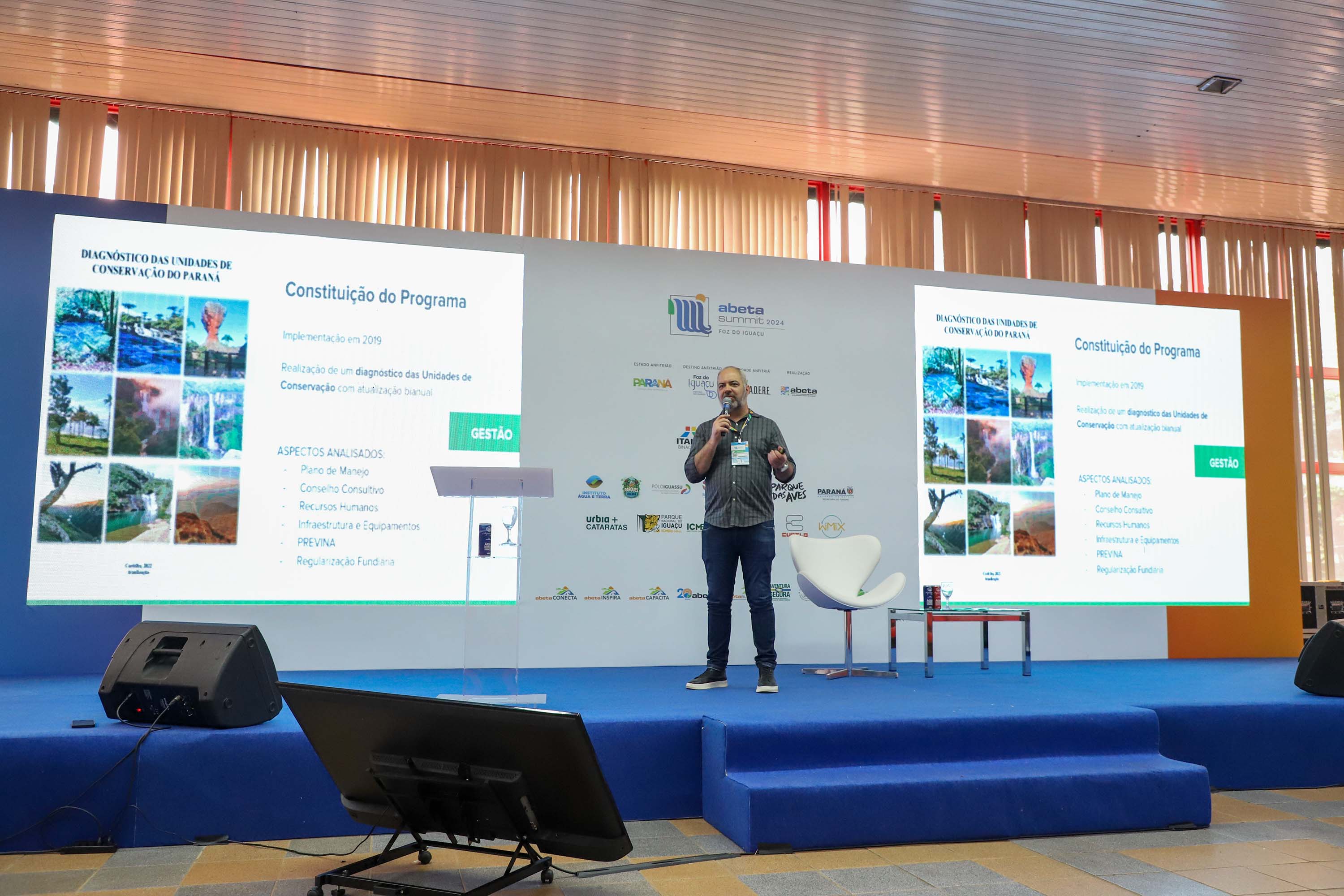 Rafael Andreguetto, diretor de Patrimônio Natural do IAT, foi um dos palestrantes do Abeta Summit 2024