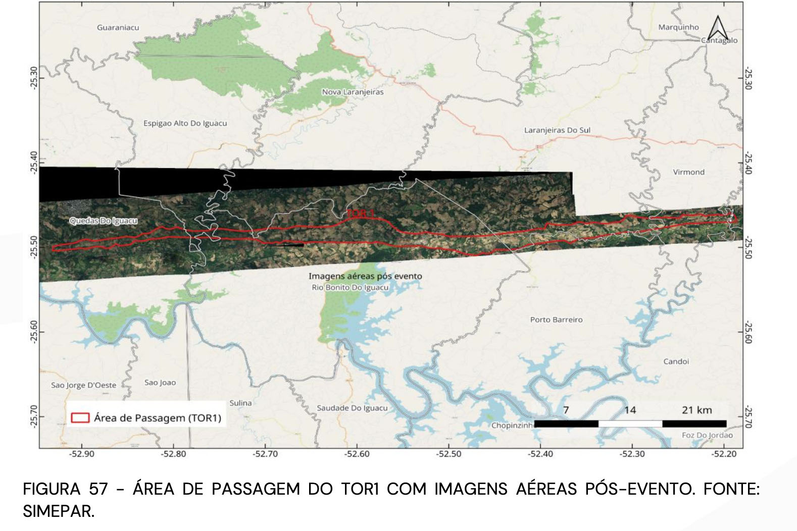 Laudo técnico final do Simepar eleva classificação de tornados que atingiram 11 cidades do Paraná