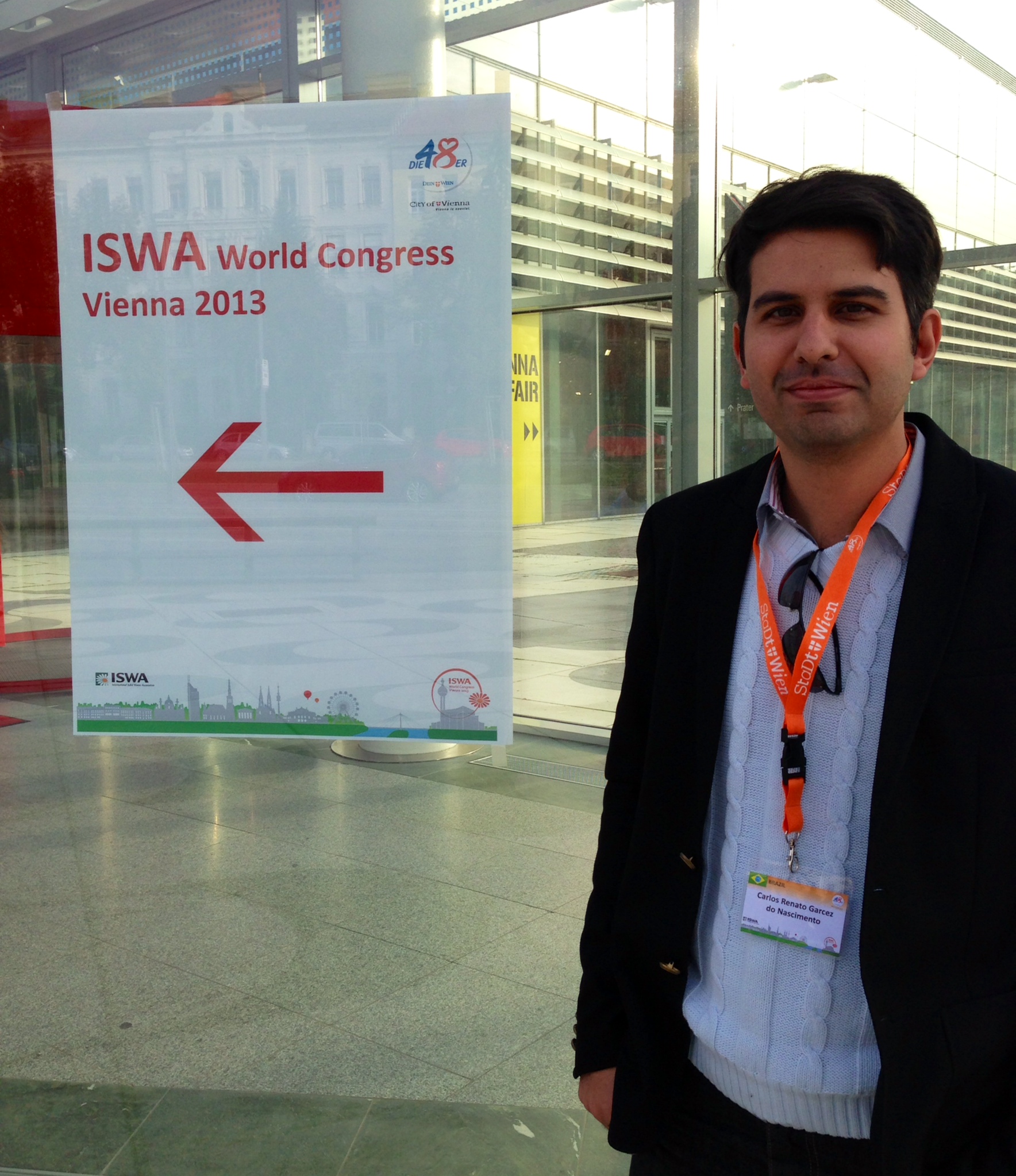 coordenador de Mudanças Climáticas da Secretaria do Meio Ambiente e Recursos Hídricos, Carlos Renato Garcez, representante do Paraná no Congresso Mundial da Associação Internacional de Resíduos Sólidos, em Viena, na Áustria.Foto: Divulgação