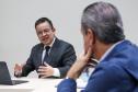 Everton Souza, secretário do Desenvolvimento Sustentável, e Paulo de Tarso: diretor-presidente do Simepar: trabalho em conjunto pelo meio ambiente do Paraná