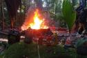 Instituto Água e Terra (IAT) e Batalhão de Polícia Ambiental - Força Verde desmobilizaram um acampamento de caçadores que funcionava dentro do Parque Estadual Pico do Marumbi.