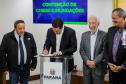 Curitiba, 02-09-24 - Governador Carlos Massa Ratinho Junior assina a contratação de estudos para a contenção de cheias e inundações para a região de União da Vitória.