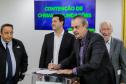 Curitiba, 02-09-24 - Governador Carlos Massa Ratinho Junior assina a contratação de estudos para a contenção de cheias e inundações para a região de União da Vitória.