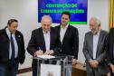 Curitiba, 02-09-24 - Governador Carlos Massa Ratinho Junior assina a contratação de estudos para a contenção de cheias e inundações para a região de União da Vitória.
