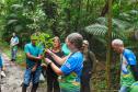Voluntários participaram da ação de educação ambiental no Parque Estadual do Palmito, em Paranaguá, no Litoral do Paraná