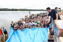Curitiba, 20 de março de 2025 - O governador Carlos Massa Ratinho Junior participa da soltura de peixes no Parque Passauna, dentro do programa Rio Vivo.