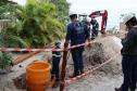 obras do sistema de coleta e tratamento de esgoto têm início na Ilha do Mel