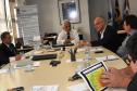 Secretários em reunião. Alípio, Iurk e Cesar Silvestri.