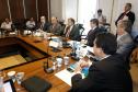 O secretário estadual de Meio Ambiente e Recursos Hídricos, Luiz Eduardo Cheida, apresenta a agenda de gestão de recursos hídricos do Estado do Paraná, durante a reunião do Conselho Mundial da Água da Seção Brasil que pela primeira vez se reúne no Paraná, com a participação de 35 representantes de empresas e entidades brasileiras que integram o Conselho.Curitiba, 04/12/2013.Foto: Arnaldo Alves/ANPr
