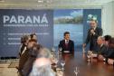 Governador Beto Richa assina decretos para melhoria da qualidade de águas em 750 mil hectares de mananciais e revitalização do Rio Iguaçu. Na foto, o presidente da Sanepar, Mounir Schaowiche.Curitiba, 02062015.Foto: Orlando Kissner/ANPr