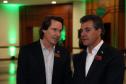 Governador Beto Richa participa da abertura do 6º Fórum Mundial de Meio Ambiente, em Foz do Iguaçu, no Oeste do Paraná. Na foto, o governador Beto Richa e o secretário estadual do Meio Ambiente e Recursos Hídricos, Ricardo Soavinski.Foz do Iguaçu, 25/06/2015.Foto: Orlando Kissner /ANPr