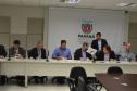 Assinatura de termo de cooperação técnica  entre representantes da Secretaria de Estado do Planejamento, Secretaria de Estado de Meio Ambiente e Recursos Hídircos, Instituto Ambiental do Paraná (IAP), Instituto das Águas e Celepar formaliza o comprometimento das instituições para implantar um sistema de informações integrado que vai desburocratizar, padronizar e agilizar a emissão de licenciamentos ambientais e outorgas no Estado.Curitiba, 07/10/2015.Foto: Divulgação Sec Planejamento