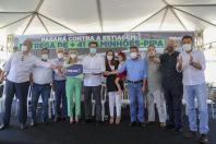 O governador Carlos Massa Ratinho Junior entregou nesta terça-feira (21), em cerimônia na Academia Policial Militar do Guatupê, em São José dos Pinhais, mais 41 caminhões-pipa para 40 diferentes municípios do Estado.