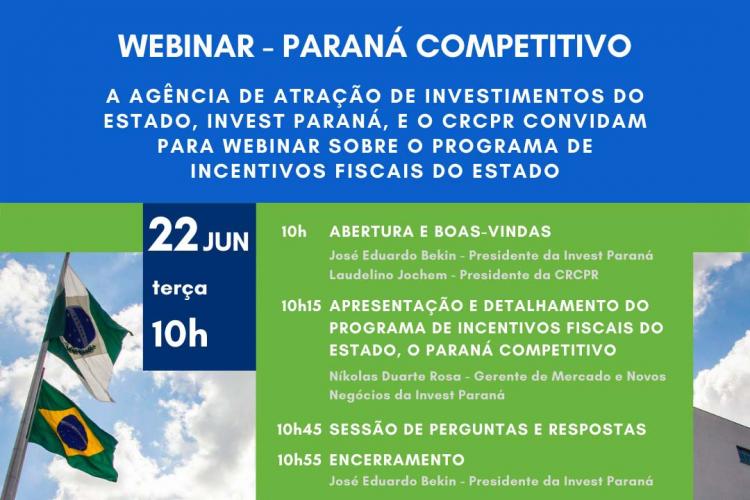 Webinar detalha programa de incentivos fiscais no Estado do Paraná