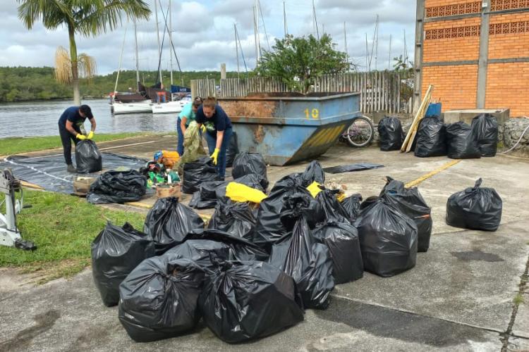 Toneladas de resíduos são retirados de manguezais no Litoral do Paraná