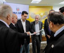 Curitiba, 02-09-24 - Governador Carlos Massa Ratinho Junior assina a contratação de estudos para a contenção de cheias e inundações para a região de União da Vitória.