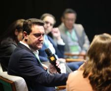 O governador Carlos Massa Ratinho Junior participou nesta terça-feira (5) do ESG Summit Brazil Journal, em São Paulo.