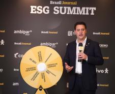O governador Carlos Massa Ratinho Junior participou nesta terça-feira (5) do ESG Summit Brazil Journal, em São Paulo.