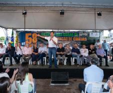Francisco Beltrão, 13 de dezembro de 2024 - O governador Carlos Massa Ratinho Jr., inaugura obra de condenção de cheias e anuncia melhorias.