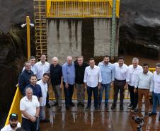 Francisco Beltrão, 13 de dezembro de 2024 - O governador Carlos Massa Ratinho Jr., inaugura obra de condenção de cheias e anuncia melhorias.