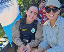 Ação de soltura de 50 mil peixes nativos na represa de Salto Osório, no Rio Iguaçu, no município de Sulina.