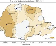 Maio registrou pouca chuva e temperaturas acima da média no Paraná