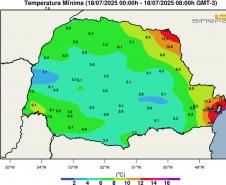 16 cidades do Paraná tiveram o amanhecer mais frio de julho nesta sexta-feira