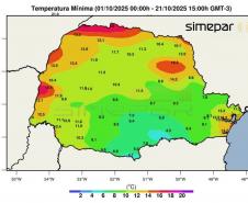 Quatro estações do Simepar batem recorde de frio em outubro de 2025