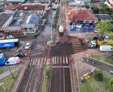 Caminhões hidrojatos ajudam na limpeza de Rio Bonito do Iguaçu