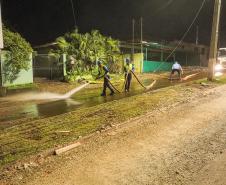 Caminhões hidrojatos ajudam na limpeza de Rio Bonito do Iguaçu