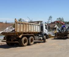 IAT define pontos para destinação dos resíduos gerados pelo tornado em Rio Bonito do Iguaçu