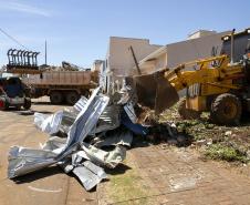 IAT define pontos para destinação dos resíduos gerados pelo tornado em Rio Bonito do Iguaçu