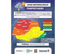 Paraná terá tempestades severas neste fim de semana