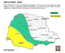 Aviso meteorológico: sexta-feira com recordes de calor e sábado de tempestades no Paraná