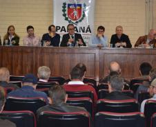 O Governo do Paraná, por meio da Secretaria do Meio Ambiente e Recursos Hídricos, em parceria com Itaipu Binacional e Ministério do Meio Ambiente, promove o 2º Encontro Formativo do Programa Nacional de Formação e Capacitação de Gestores Ambientais (PNC), em Guarapuava. Simultaneamente acontece o 2º Seminário Regional do Meio Ambiente. A capacitação teve início nesta quinta-feira (24) e segue até o final da tarde de sexta-feira (25).Guarapuava, 24/08/2017.Foto: Divulgação SEMA