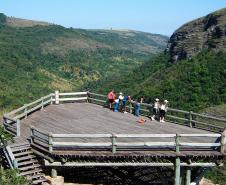 O Parque Estadual do Guartelá, em Tibagi, nos Campos Gerais, tem como principal atrativo o Canyon do Rio Iapó, o sexto maior em extensão do planeta. Foto: Prefeitura de Tibagi