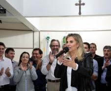 Em solenidade na Câmara Municipal de Francisco Beltrão, neste sábado (30), a governadora Cida Borghetti anunciou R$ 87 milhões para obras de infraestrutura a ações na região Sudoeste. Dos recursos, R$ 76,6 milhões fazem parte do Programa Estadual de Recuperação e Conservação de Estradas, que tem R$ 1,5 bilhão para melhorias na malha rodoviária estadual.-. Francisco Beltrão,30/06/2018 Foto:Jaelson Lucas / ANPr