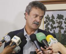 O secretário interino de Desenvolvimento Sustentável, Everton Luiz da Costa Souza, falou sobre situação das barragens do Paraná.Curitiba, 29-01-19.Foto: Arnaldo Alves / ANPr.