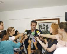O secretário interino de Desenvolvimento Sustentável, Everton Luiz da Costa Souza, falou sobre situação das barragens do Paraná.Curitiba, 29-01-19.Foto: Arnaldo Alves / ANPr.