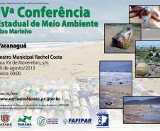 A Secretaria do Meio Ambiente e Recursos Hídricos promove, no próximo dia 20 de agosto, à partir das 9h, em Paranaguá a primeira Conferência Livre do Meio Ambiente sobre Lixo Marinho. O objetivo da Conferência é debater ações efetivas para solucionar o problema do lixo marinho e suas consequência para o turismo ecológico, para pesca e saúde humana. 
