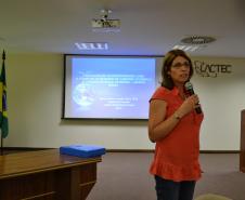 Fórum Paranaense de Mudanças Climáticas Globais. Na foto, a chefe do departamento de Unidades de Conservação do Instituto Ambiental do Paraná (IAP), Maria do Rocio Lacerda RochaFoto: Divulgação SEMA