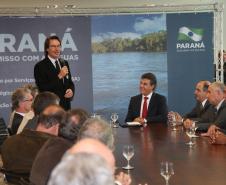 Governador Beto Richa assina decretos para melhoria da qualidade de águas em 750 mil hectares de mananciais e revitalização do Rio Iguaçu. Na foto, o secretário do Meio Ambiente e Recursos Hídricos, Ricardo José Soavinski.Curitiba, 02062015.Foto: Orlando Kissner/ANPr