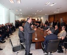 Governador Beto Richa assina decretos para melhoria da qualidade de águas em 750 mil hectares de mananciais e revitalização do Rio Iguaçu. Na foto, o presidente da Sanepar, Mounir Schaowiche.Curitiba, 02062015.Foto: Orlando Kissner/ANPr