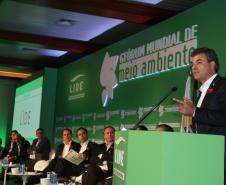 Governador Beto Richa participa da abertura do 6º Fórum Mundial de Meio Ambiente, em Foz do Iguaçu, no Oeste do Paraná.Foz do Iguaçu, 25/06/2015.Foto: Orlando Kissner /ANPr