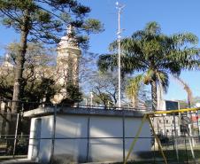 Estação de monitoramento do ar da Praça Ouvidor Pardinho, em Curitiba.Foto: IAP